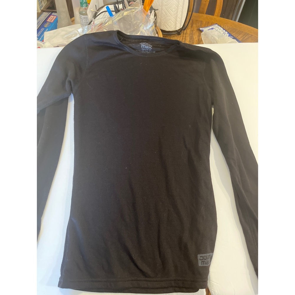 Polar Max Womens Thermal Long Sleeve Shirt Top Base Layer Black XS